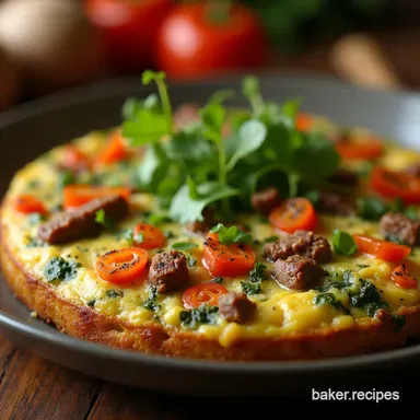 The Shepherds Supper Robust Minced Lamb Veggie Frittata Recipe Card