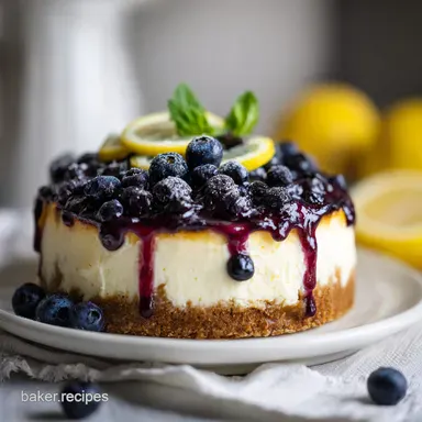 Lemon Blueberry Cheesecake Recipe for 12 Servings