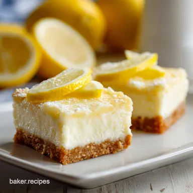 Lemon Cream Cheese Bars Recipe: Silky Bars Recipe Card