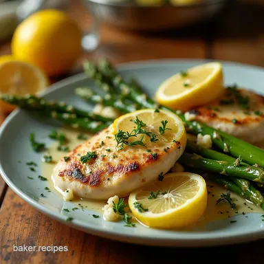 Creamy Lemon Chicken and Asparagus Recipe Easy Weeknight Supper Recipe Card