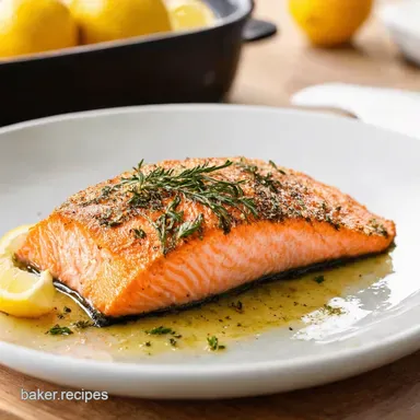 Lemon Herb roasted salmon with Crispy Skin Easy Recipe Recipe Card