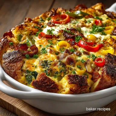 Breakfast Casserole: The Ultimate Make-Ahead Strata Recipe Card