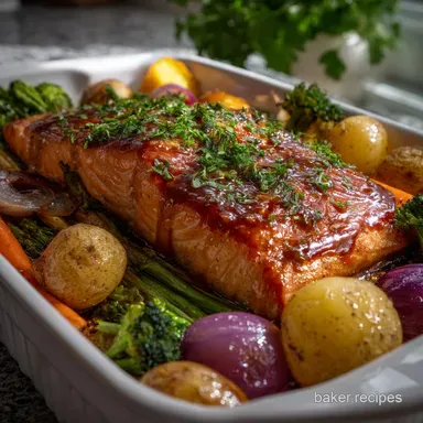 Maple Glazed Sheet Pan Salmon with Lacquered Finish