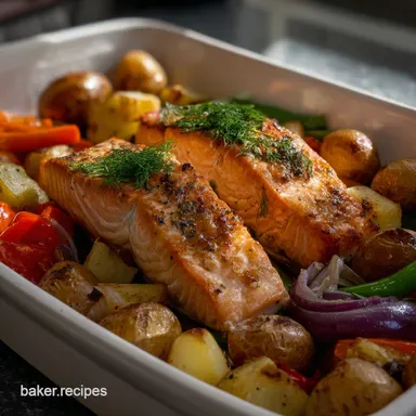 Maple Baked Salmon With Potatoes Veggies: Success Recipe Card