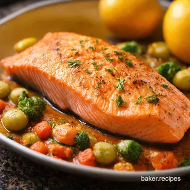 Mediterranean Baked Salmon A Healthy Easy Dinner Recipe Card
