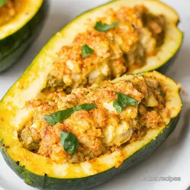 Mediterranean Stuffed Zucchini Boats An Easy Summer Treat Recipe Card