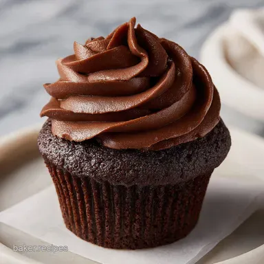 Moist Chocolate Cupcake Recipe for 12 Servings Recipe Card