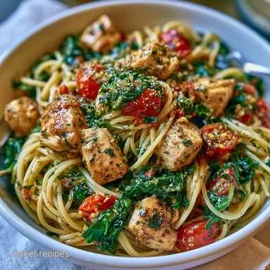 Monterey Chicken Spaghetti in 40 Minutes Recipe Card