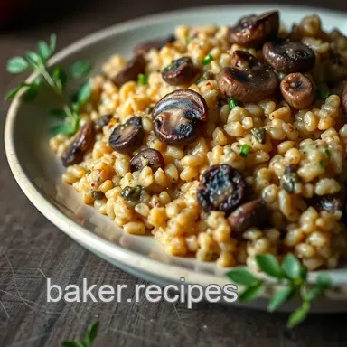 Mushroom Barley Risotto: A Chewy Comfort Food Twist Recipe Card