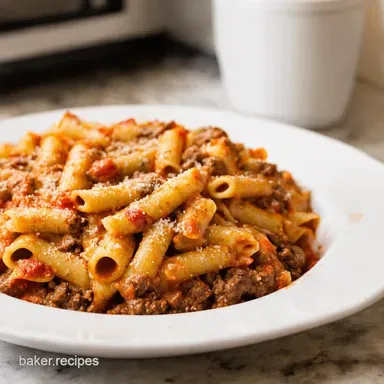 Nans Baked Ziti with Ground Beef A Family Favorite Recipe Card