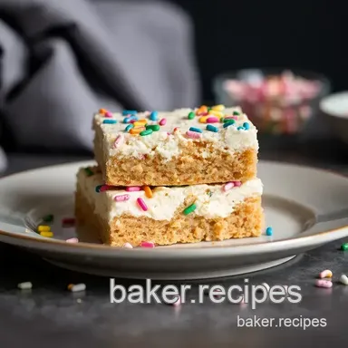 No-Bake Cake Bars with Fun Sprinkles Recipe Card