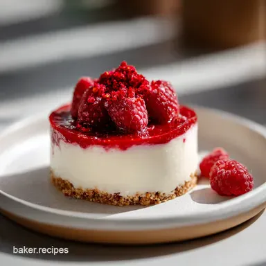 No Bake Raspberry Cheesecake Recipe for 12 Servings Recipe Card