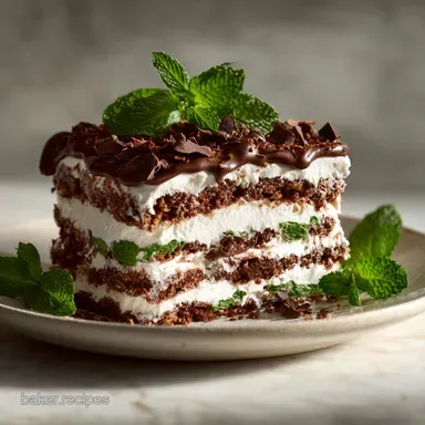 Chocolate Mint Icebox Cake Easy NoBake Showstopper Fridge Cake Recipe Card
