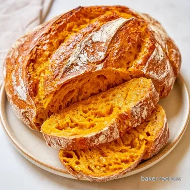NoKnead Pumpkin Sourdough Bread in 24h Recipe Card