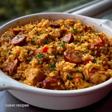 Rice Meals: Spanish Chicken Chorizo Perfection Recipe Card