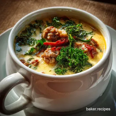 One Pot Olive Garden Zuppa Toscana Soup Recipe with Italian Sausage: One-Pot Recipe Card
