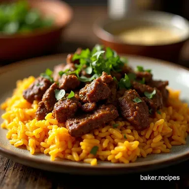OnePot Spiced Beef Rice A Weeknight Comfort Dish Recipe Card