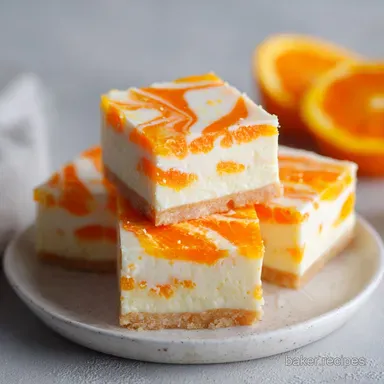 Orange Creamsicle Bars: Creamy No Bake Dessert for 16 Servings Recipe Card