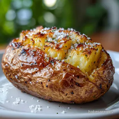 Oven Baked Potato with Sea Salt: Crispy Baked Recipe Card
