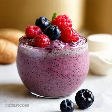 Berry Blast Chia Seed Pudding Easy Overnight Breakfast Recipe Card