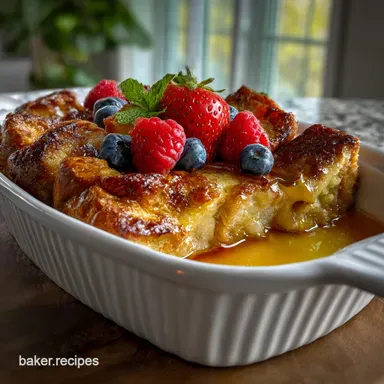 Overnight French Toast Casserole: Velvety Center Recipe Card