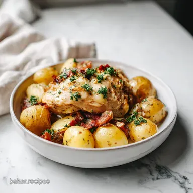 Slow Cooker Chicken and Potatoes for 6 Servings Recipe Card