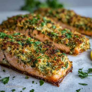 Baked Salmon with Parmesan Herb Crust in 25 Minutes