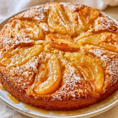 Pear and Almond Cake for 8-10 Slices Recipe Card