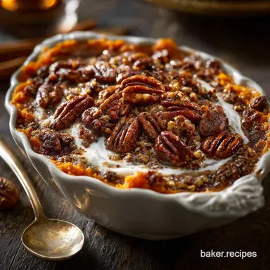Sweet Potato Casserole Recipe Easy: Creamy, Spiced Pecan Topping Recipe Card