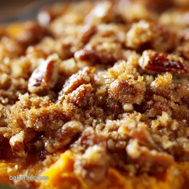 Sweet Potato Casserole Recipe: Decadent Pecan Streusel Topping Recipe Card
