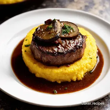 Portobello Steak Recipe Balsamic Glazed Creamy Polenta Recipe Card