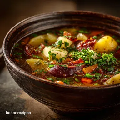 Caldo Santo The Hearty Portuguese Winter Warmer Recipe Recipe Card