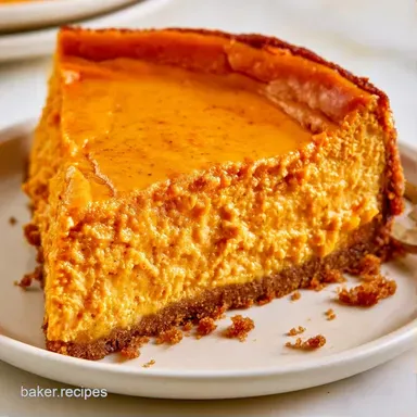 Pumpkin Cheesecake with Gingersnap Crust Recipe Card