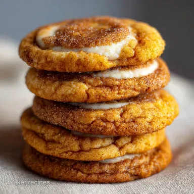 Pumpkin Snickerdoodle Cheesecake Cookies with Brown Butter Recipe Card