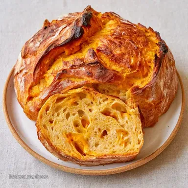 Pumpkin Sourdough Bread in a Dutch Oven Recipe Card