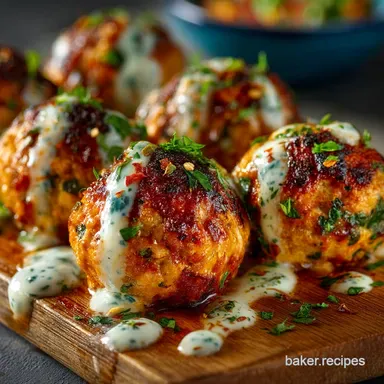 Easy Baked Buffalo Chicken Meatballs The Best American Finger Foods Recipe Card