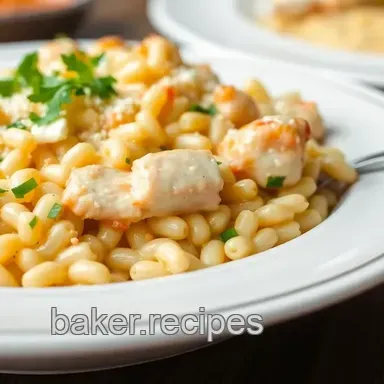 Quick Cheesy Chicken Orzo Bake Delight