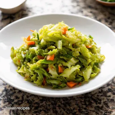 Quick Cabbage Stir Fry Recipe Crunchy Veggie Delight Recipe Card
