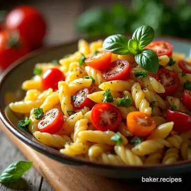 Rainbow Radiatore My GoTo Tri Color Pasta Salad Recipe Card