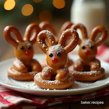Reindeer Pretzel Christmas Treats for Kids So Easy Recipe Card