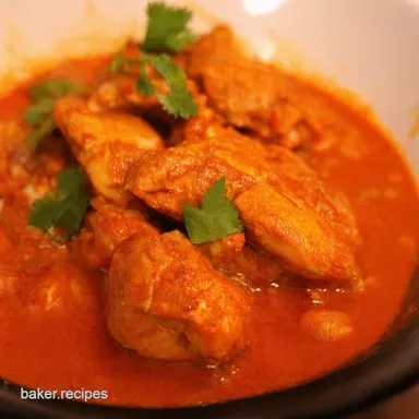 RestaurantStyle thai food red curry chicken Under 45 Recipe Card