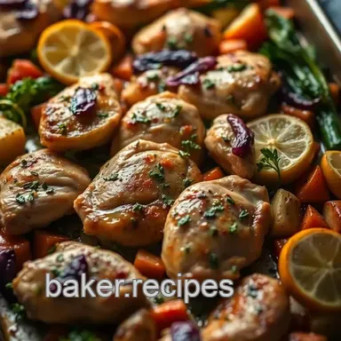 Sheet Pan Chicken and Veggies: Roasted Lemon Herb Delight Recipe Card
