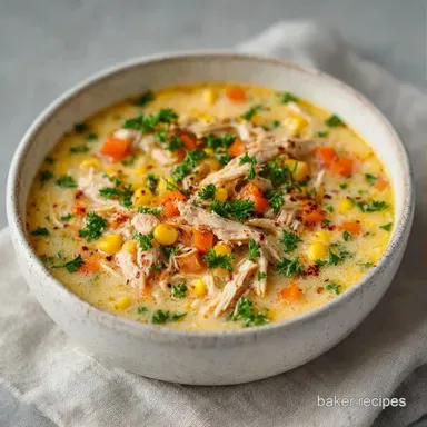 One-Pot Creamy Chicken Corn Chowder Recipe Card