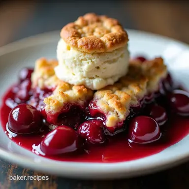 Best Fresh Cherry Cobbler Recipe with Buttery Biscuit Topping