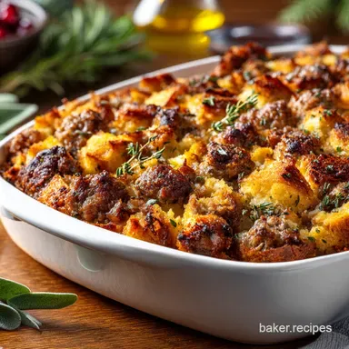 Thanksgiving Stuffing Recipe: The Ultimate Crispy Sage Sausage Bake Recipe Card
