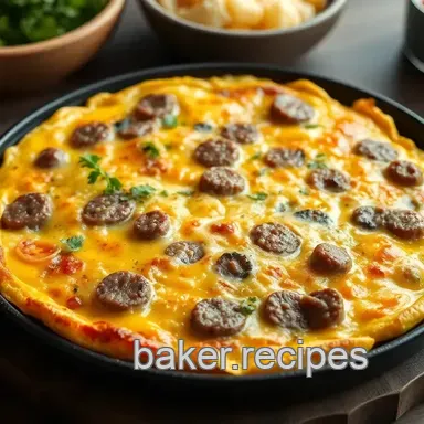 Easy Savory Frittata with Sausage & Cheddar Cheese: A Family Favorite!