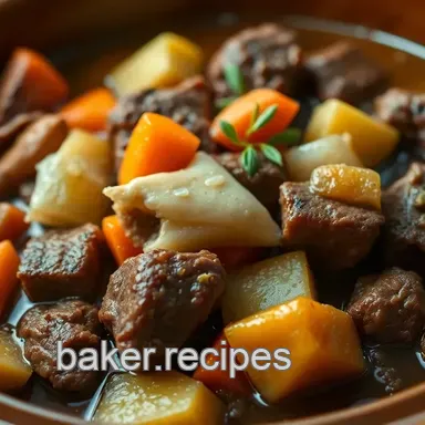 Easy Crockpot Meals: Savory Slow-Cooked Beef Stew with Root Vegetables