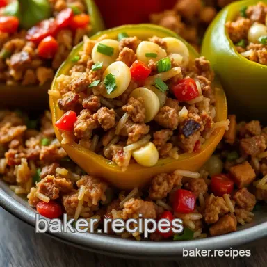 Savory Stuffed Bell Peppers: A Family Favourite in Easy Bell Pepper Recipes Recipe Card