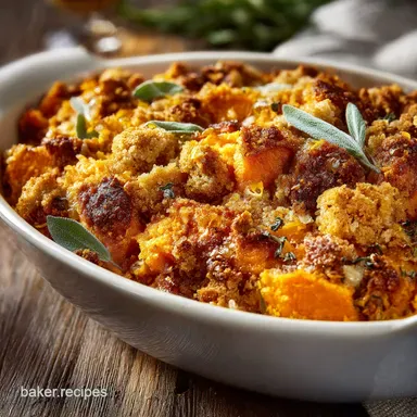 Savory Sweet Potato Casserole: The Autumn Glory, Gruy&egrave;re Sage Crumb Recipe Card