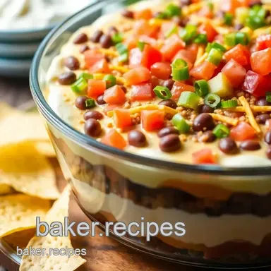 Seven Layer Dip in Trifle Dish: The Ultimate Party Appetizer! Recipe Card